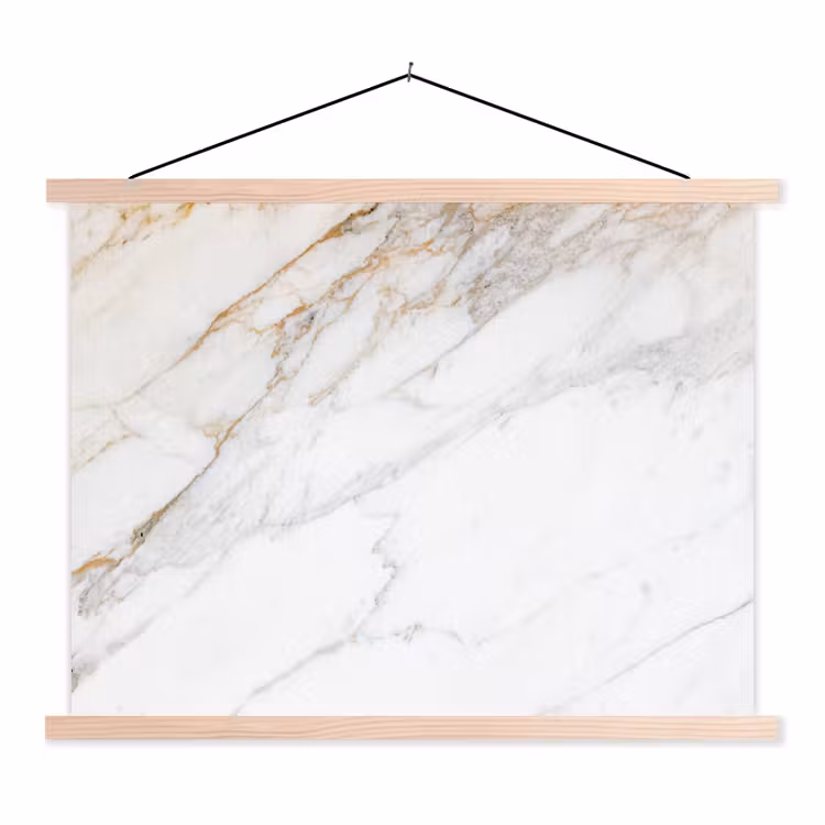 Schoolplaat - Marmer - Steen - Wit - Goud - Marmerlook - Steen - Luxe — 1