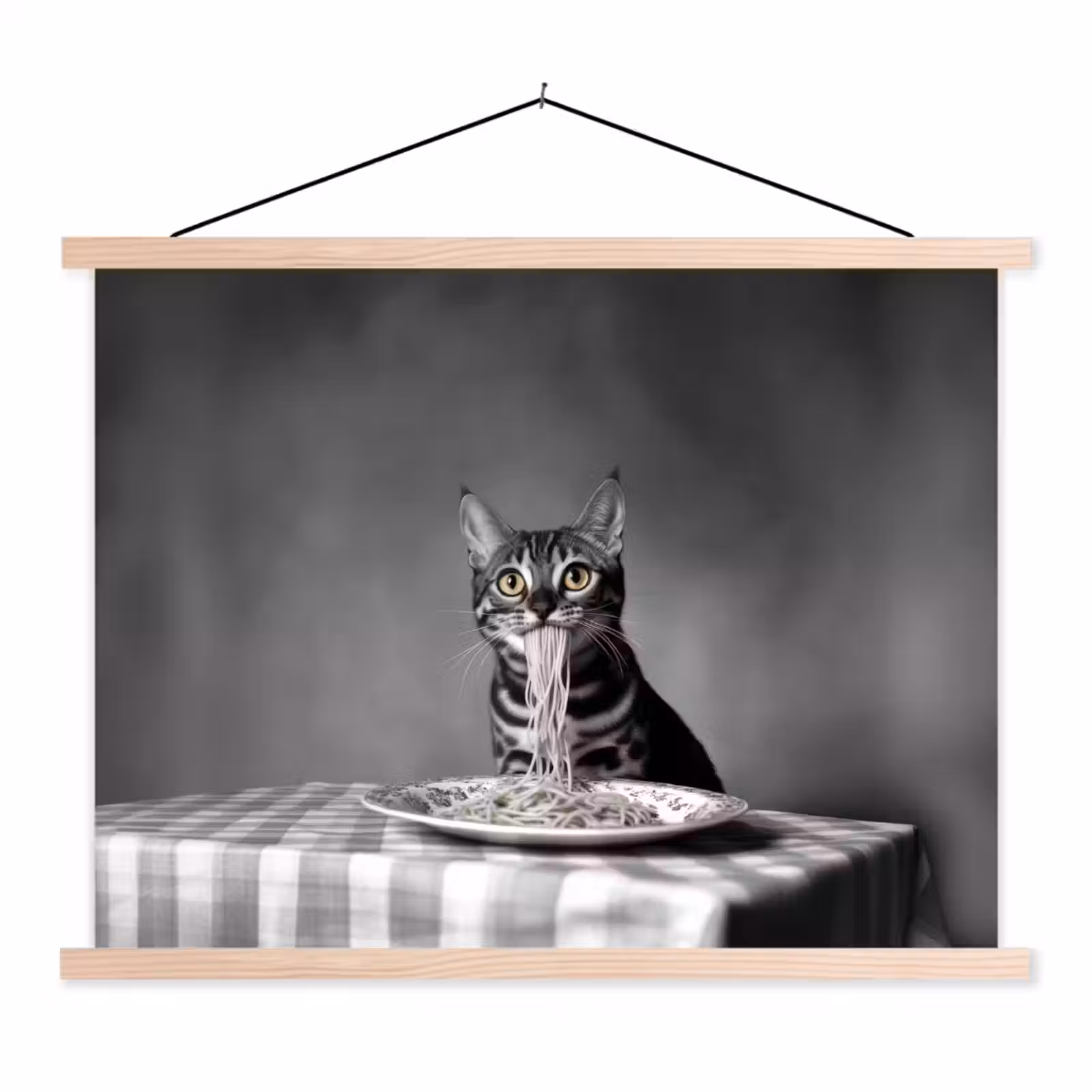 Schoolplaat - Bengaal - Kat - Tafelkleed - Zwart - Wit - Dier — 1