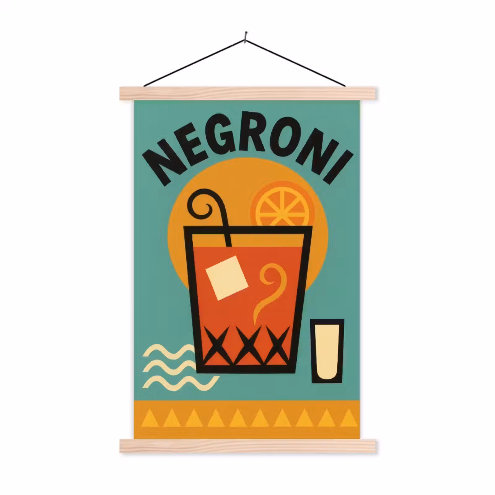 Schoolplaat - Cocktail - Negroni - Art - Sinaasappel — 1