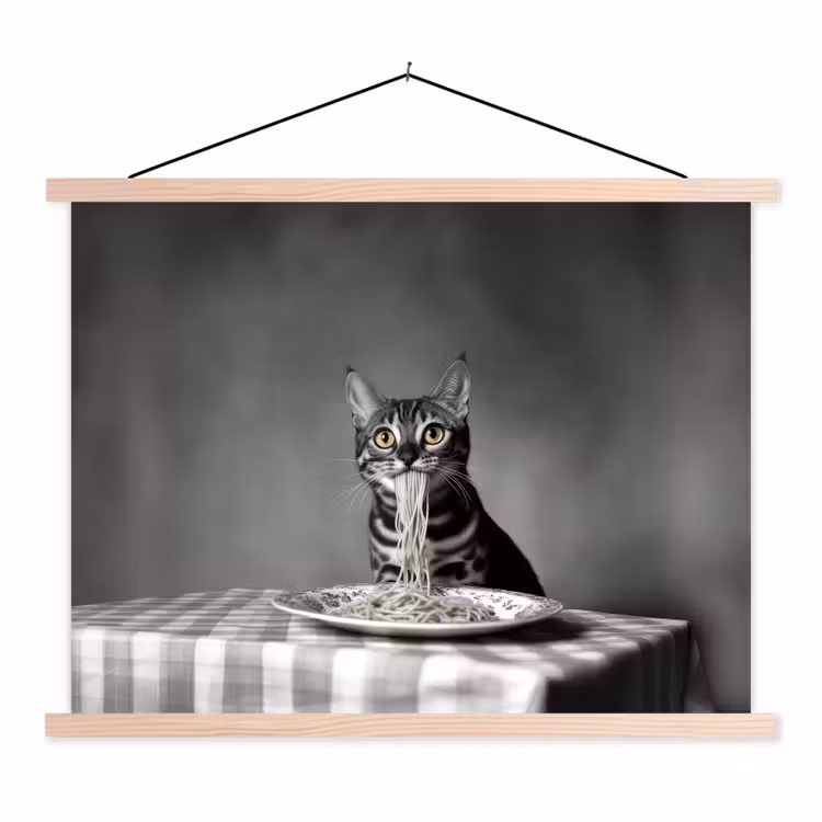 Schoolplaat - Bengaal - Kat - Tafelkleed - Zwart - Wit - Dier — 1