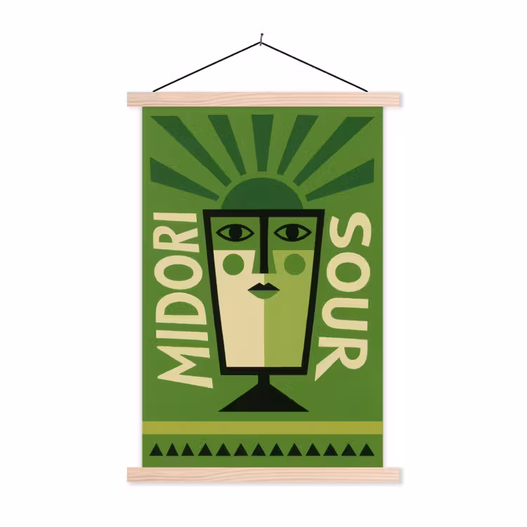 Schoolplaat - Grafisch - Art - Cocktail - Groen — 1