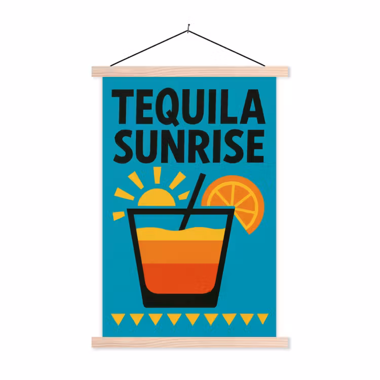 Schoolplaat - Illustratie - Tequila - Glas - Blauw — 1