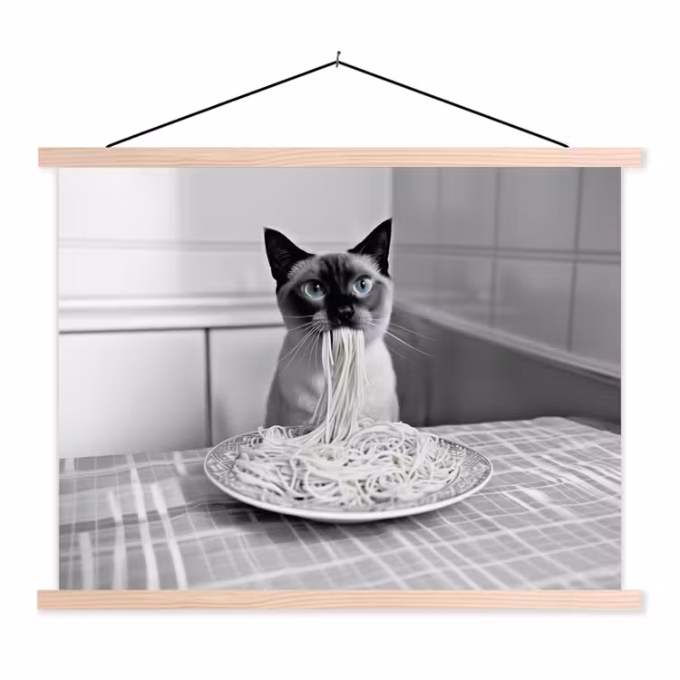 Schoolplaat - Kat - Siamees - Zwart Wit - Schattig - Dieren — 1