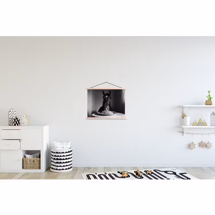 Schoolplaat - Paard - Bord - Pasta - Tafelkleed - Zwart Wit - Dieren — 3