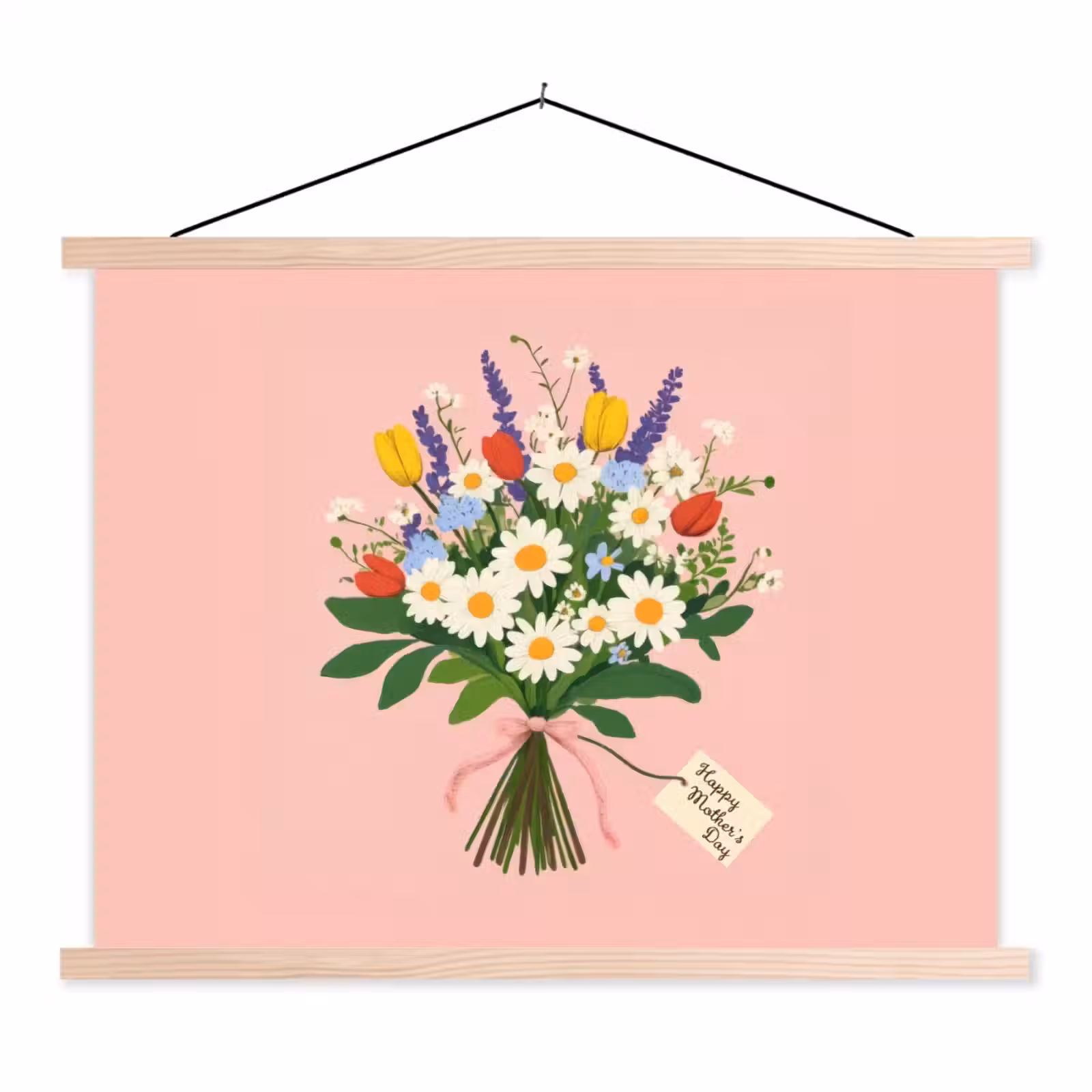 Schoolplaat - Bloemen - Lint - Kaartje — 1