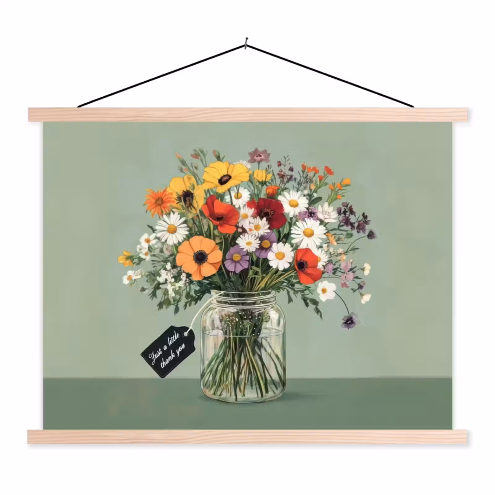 Schoolplaat - Bloemen - Vaas - Kaartje — 1