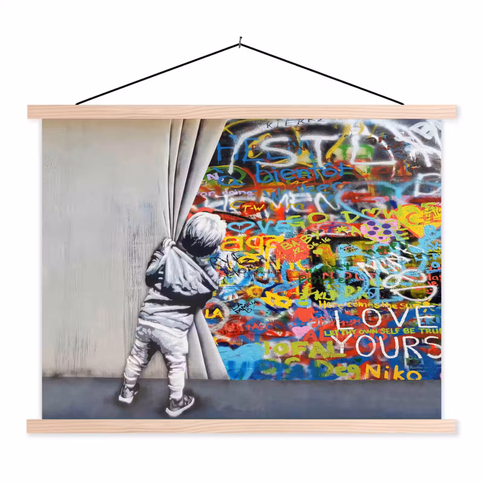 Schoolplaat - Graffiti - Illusie - Jongen - Street art — 1
