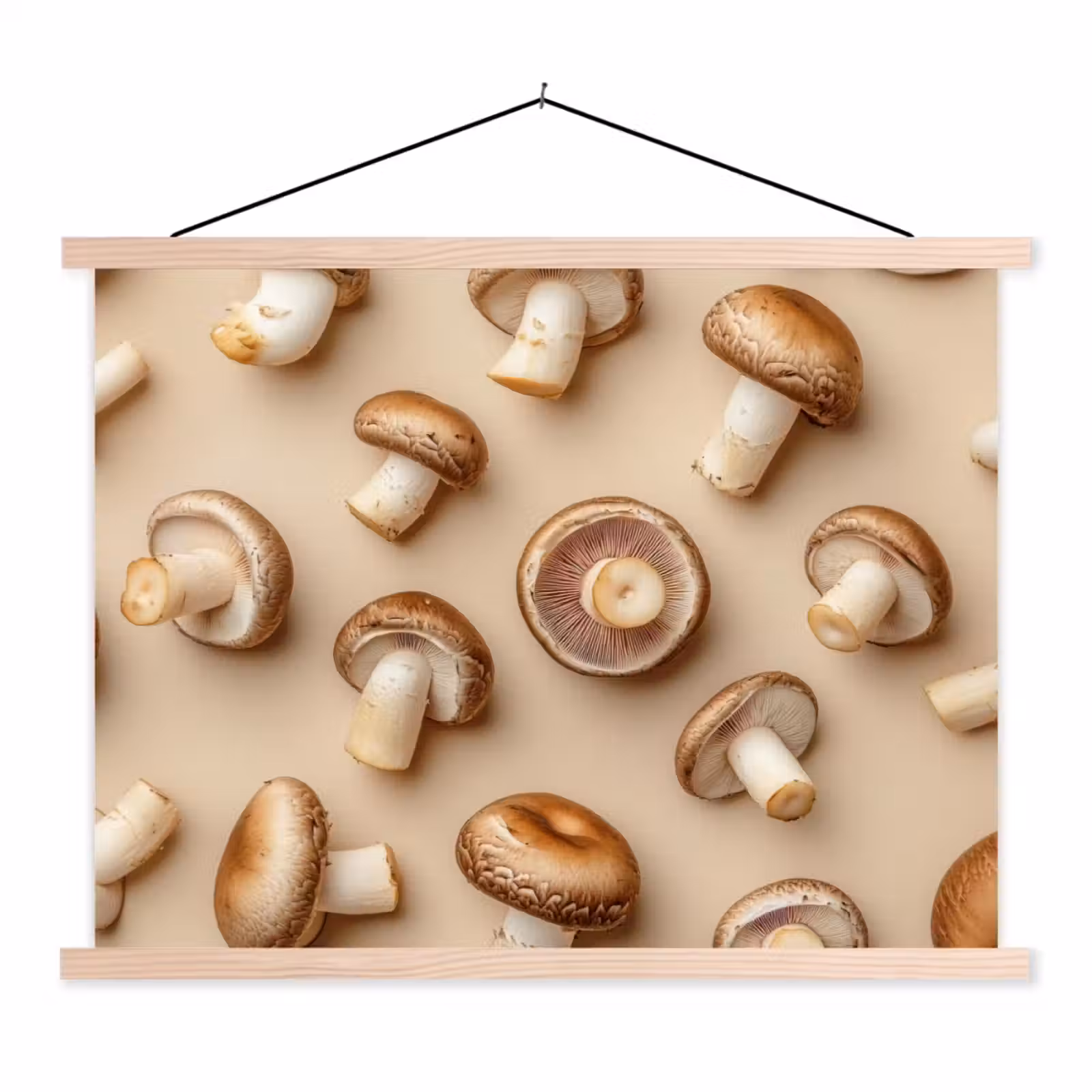 Schoolplaat - Kastanje Champignons - Beige — 1