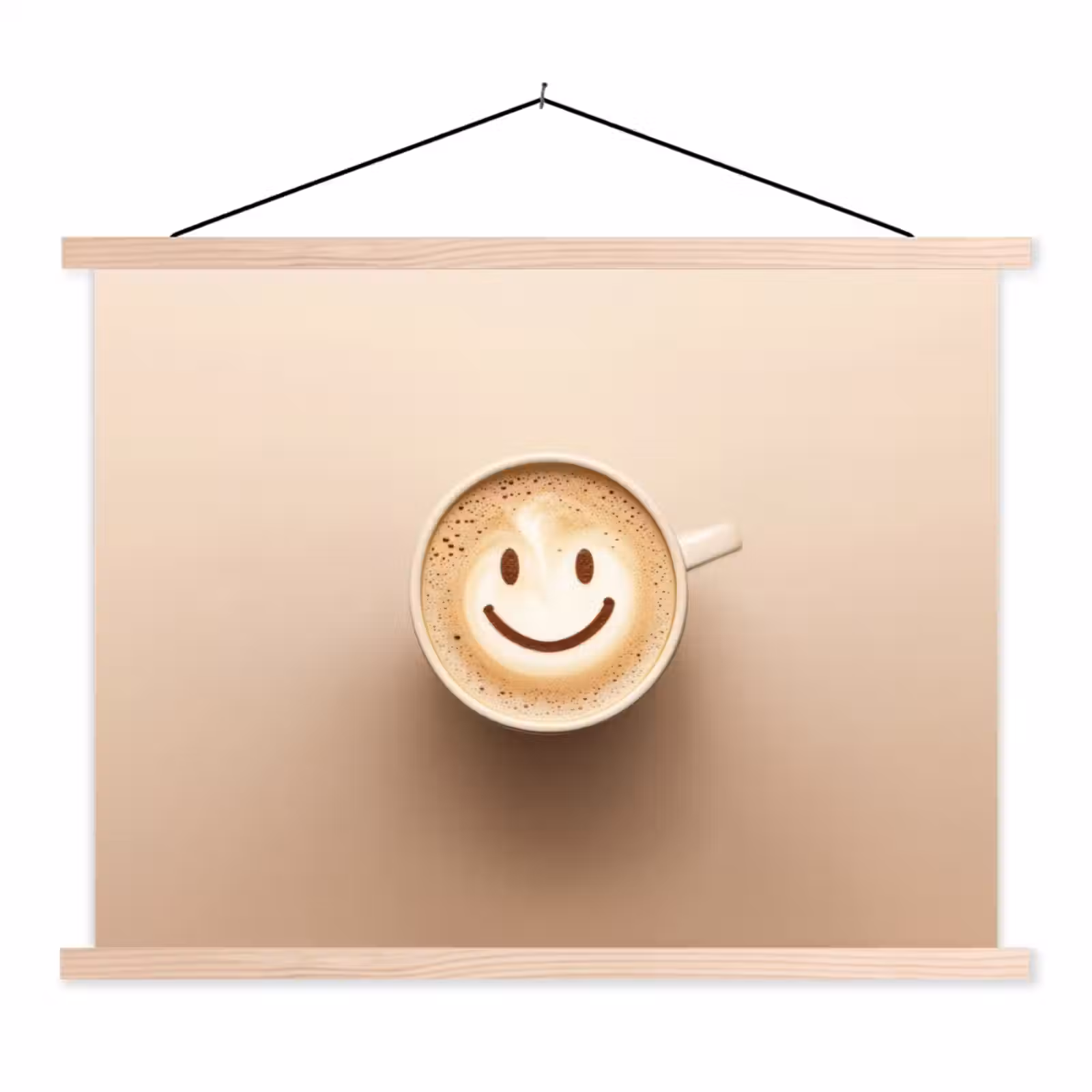 Schoolplaat - Koffie - Melkschuim - Lach - Beige — 1