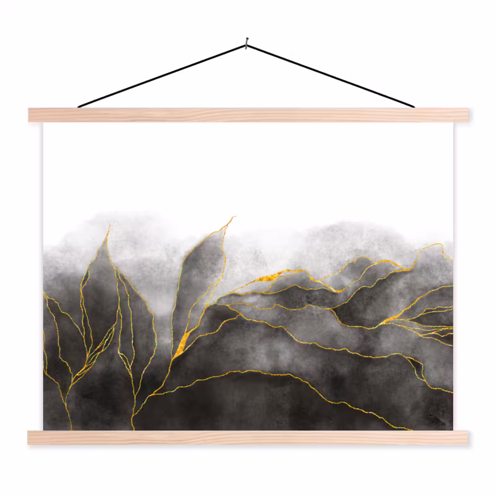 Schoolplaat - Marmer - Zwart - Goud - Luxe - Marmerlook — 1