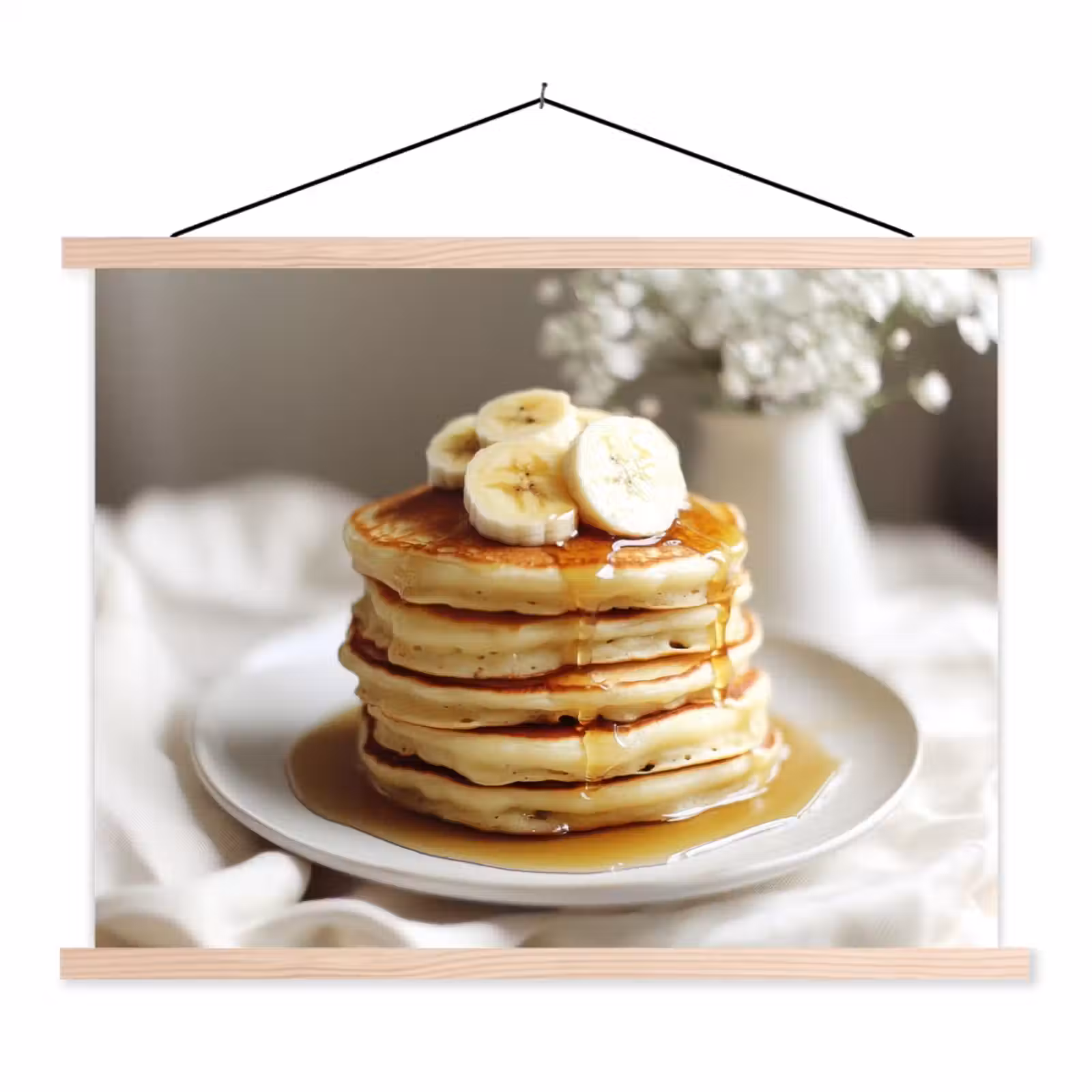 Schoolplaat - Pannenkoeken - Banaan - Siroop - Wit - Beige — 1
