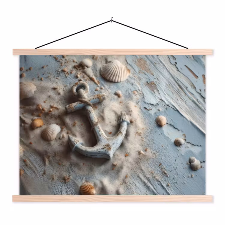 Schoolplaat - Anker - Hout - Schelpen - Zand — 1
