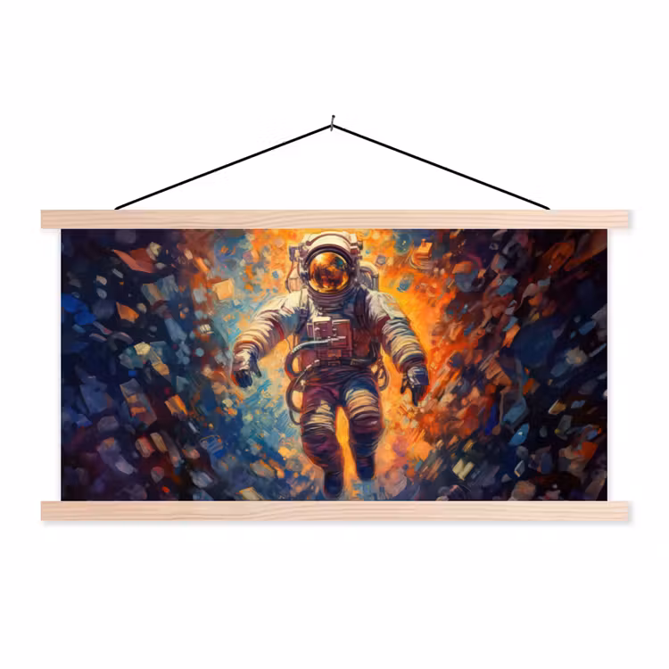 Schoolplaat - Astronaut - Neon - Oranje - Ruimte — 1