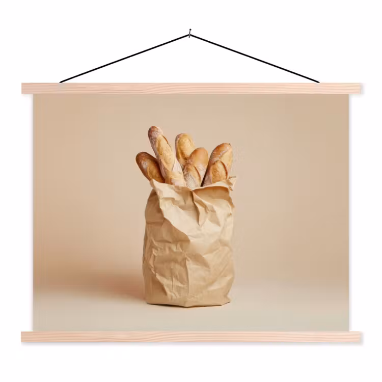 Schoolplaat - Baguette - Brood - Stokbrood - Beige — 1