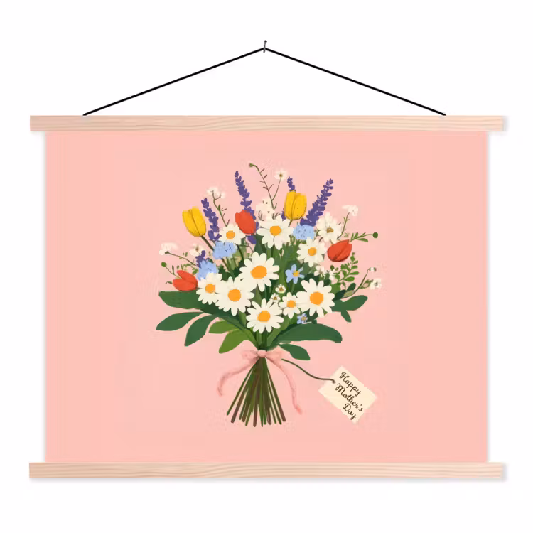 Schoolplaat - Bloemen - Lint - Kaartje — 1