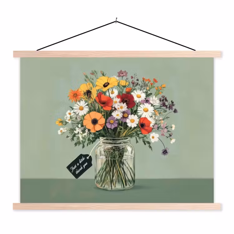 Schoolplaat - Bloemen - Vaas - Kaartje — 1