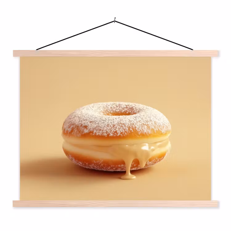Schoolplaat - Donut - Romig - Poedersuiker - Beige — 1
