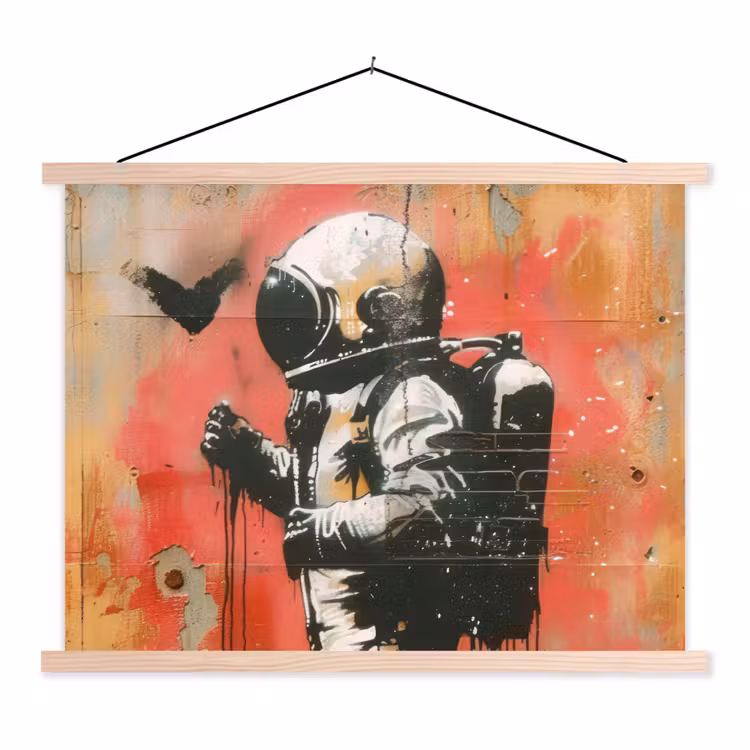 Schoolplaat - Graffiti - Astronaut - Street art - Ruimte - Banksy — 1
