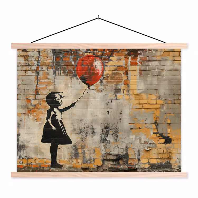 Schoolplaat - Graffiti - Banksy - Meisje - Street art — 1