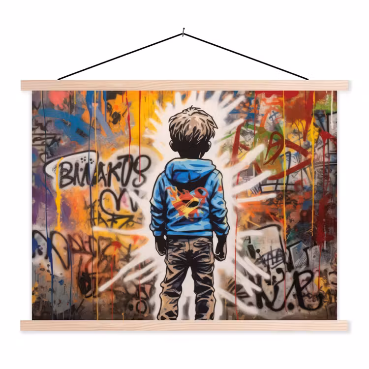 Schoolplaat - Graffiti - Jongen - Kleuren - Kunst - Street Art — 1