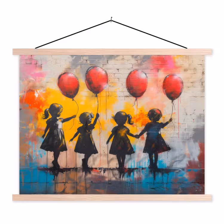 Schoolplaat - Graffiti - Kinderen - Street art - Ballon - Banksy — 1