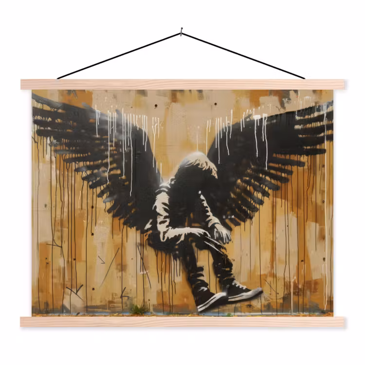 Schoolplaat - Graffiti - Kunst - Vleugels - Street art - Banksy — 1