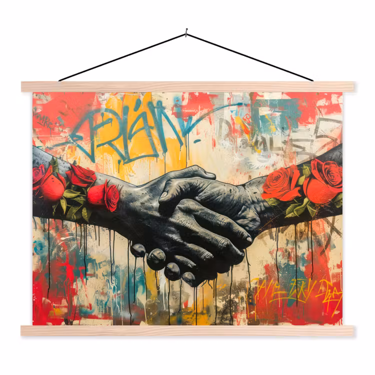 Schoolplaat - Graffiti - Rozen - Handen - Street art - Banksy — 1