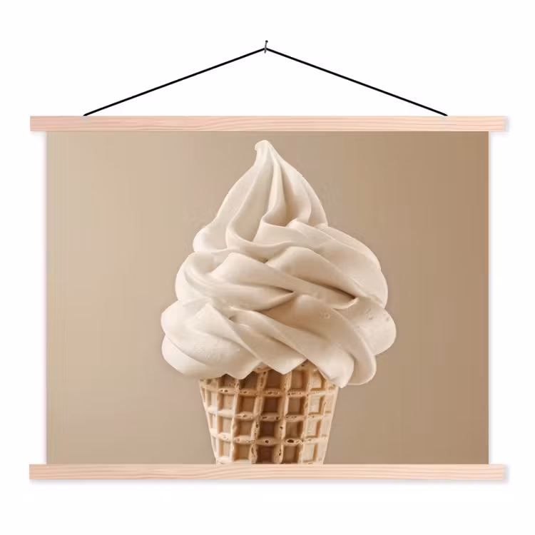Schoolplaat - IJs - Softijs - Romig - Hoorntje - Beige — 1