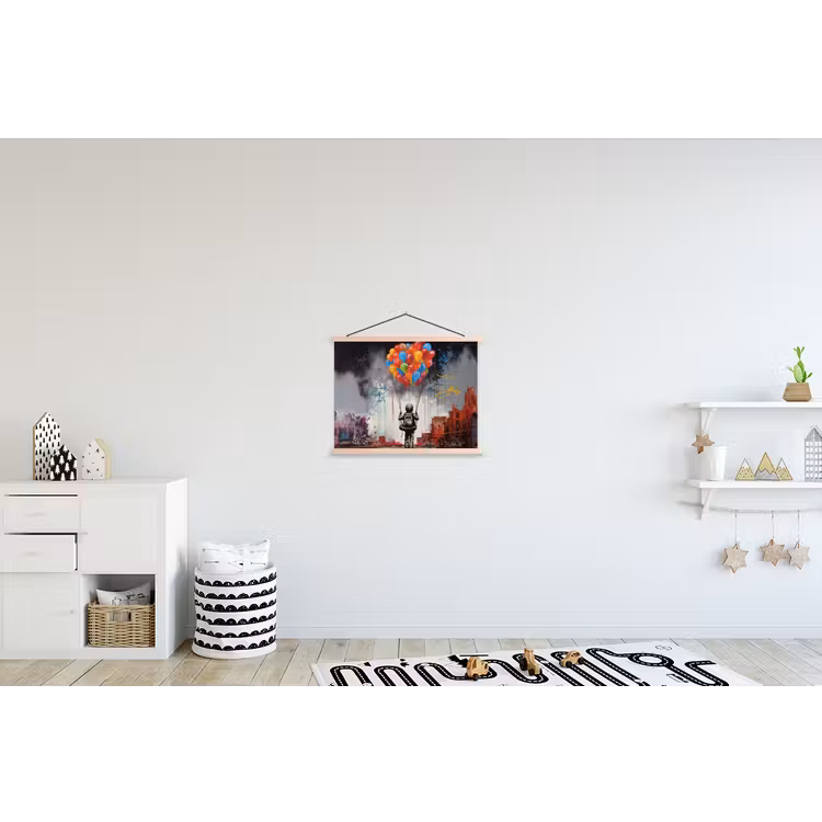Schoolplaat - Jongen - Ballonnen - Gebouwen - Kunst — 3