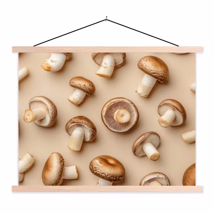 Schoolplaat - Kastanje Champignons - Beige — 1