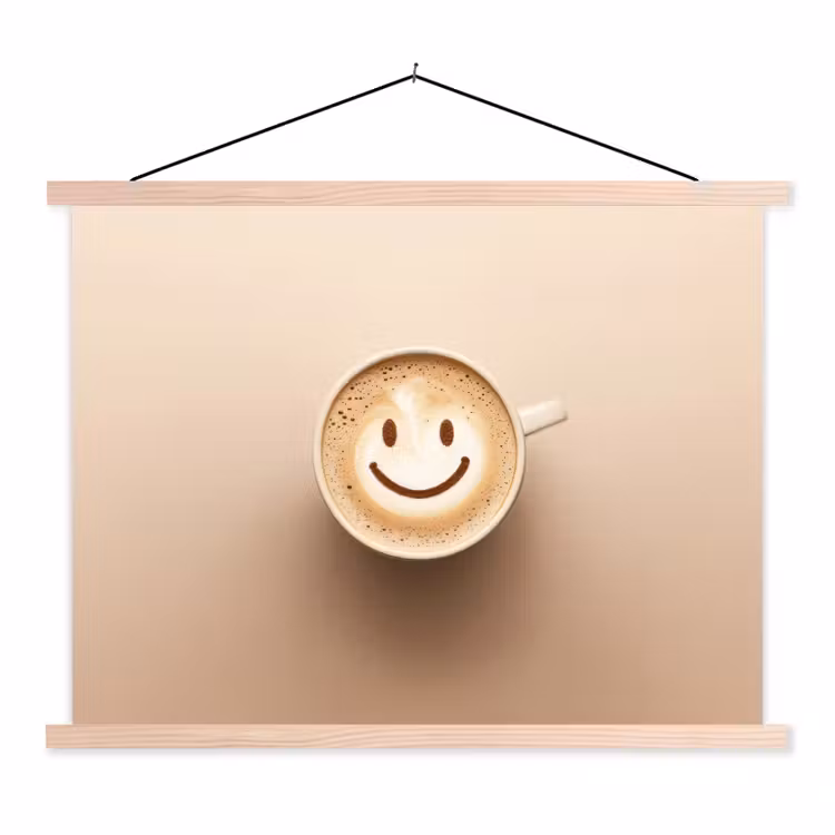 Schoolplaat - Koffie - Melkschuim - Lach - Beige — 1