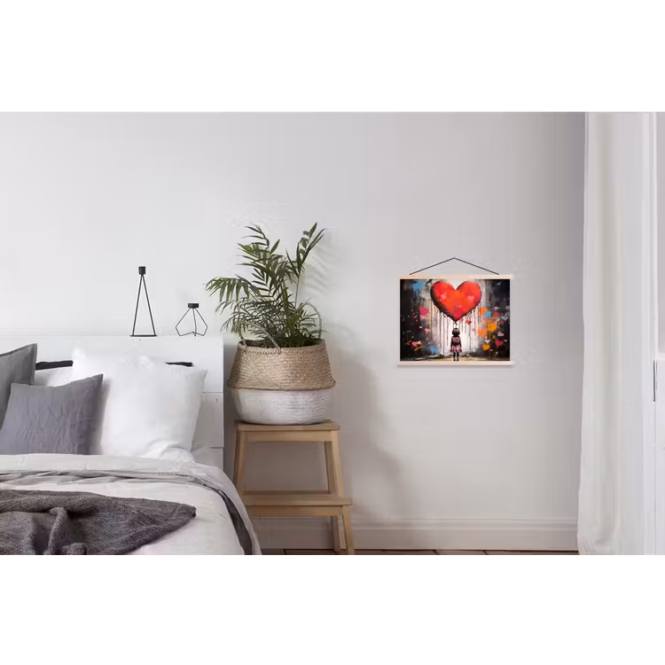 Schoolplaat - Meisje - Hart - Graffiti - Kunst - Kleuren - Rood — 2