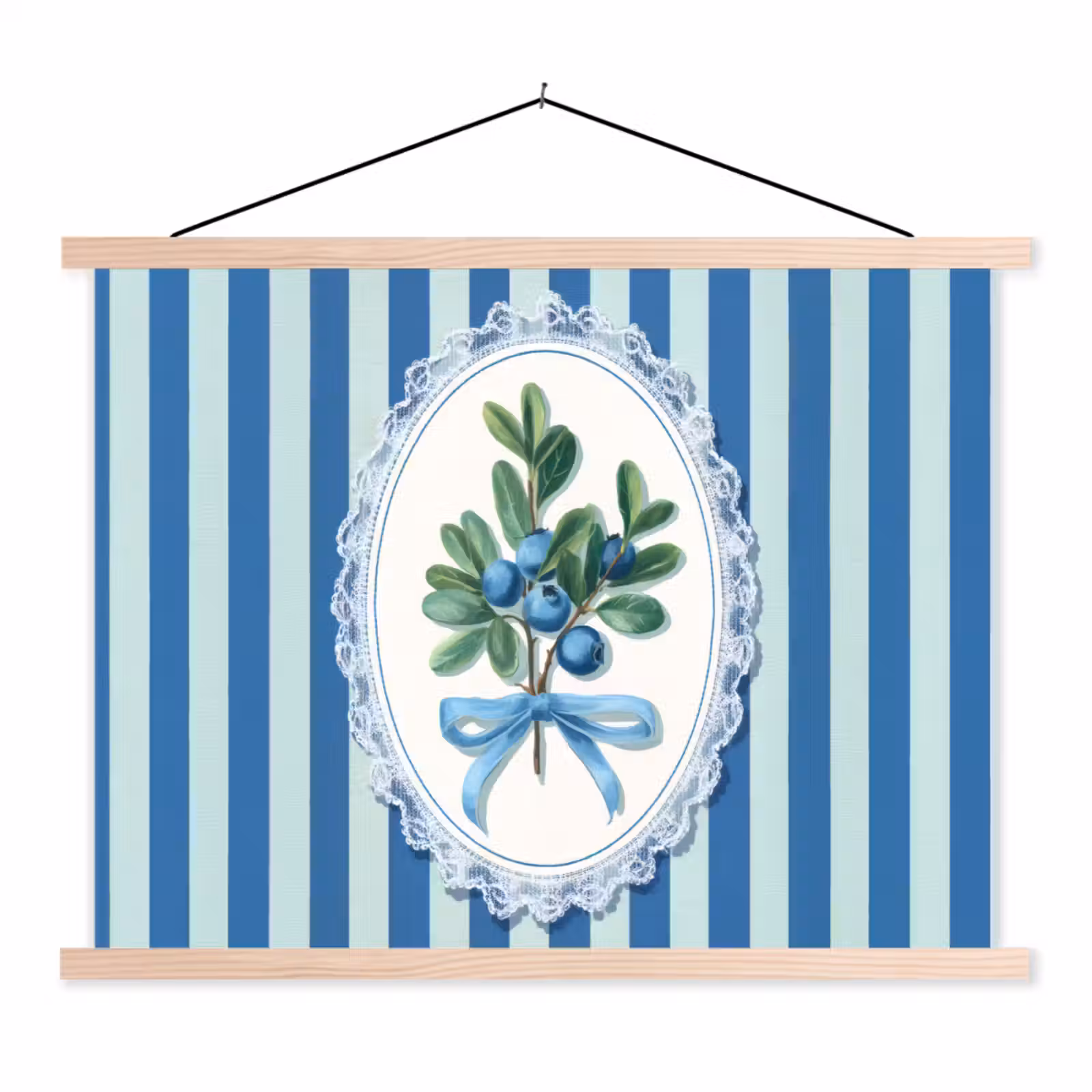Schoolplaat - Illustratie - Bessen - Blauw - Strepen — 1