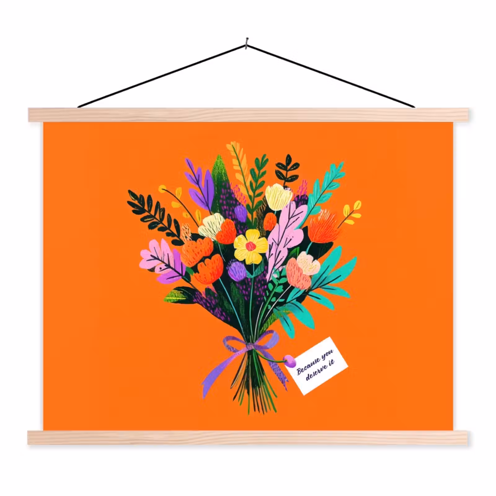 Schoolplaat - Kaartje - Boeket - Bloemen — 1