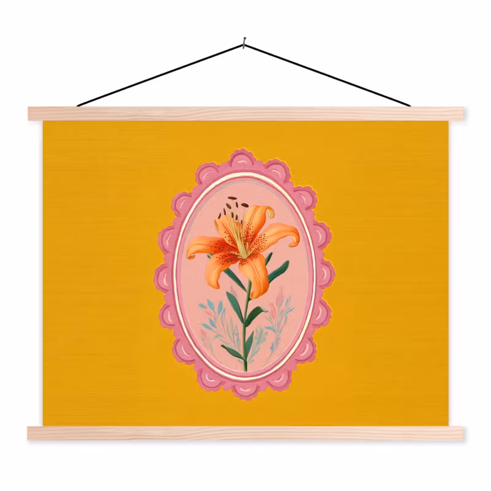 Schoolplaat - Lelie - Oranje - Lijst - Ovaal — 1