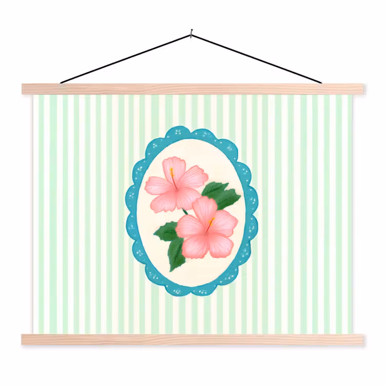 Schoolplaat - Bloemen - Ovaal - Strepen - Groen — 1