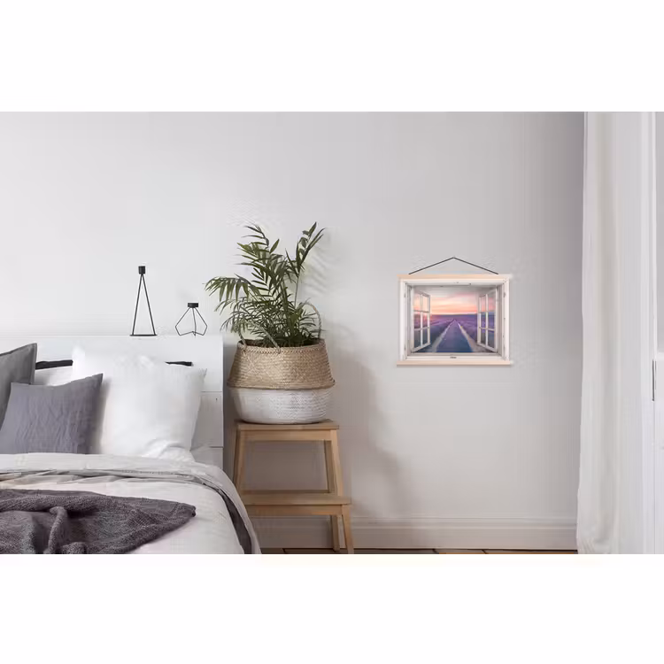Schoolplaat - Doorkijk - Lavendel - Bloemen - Hout - Zonsondergang - Paars — 2