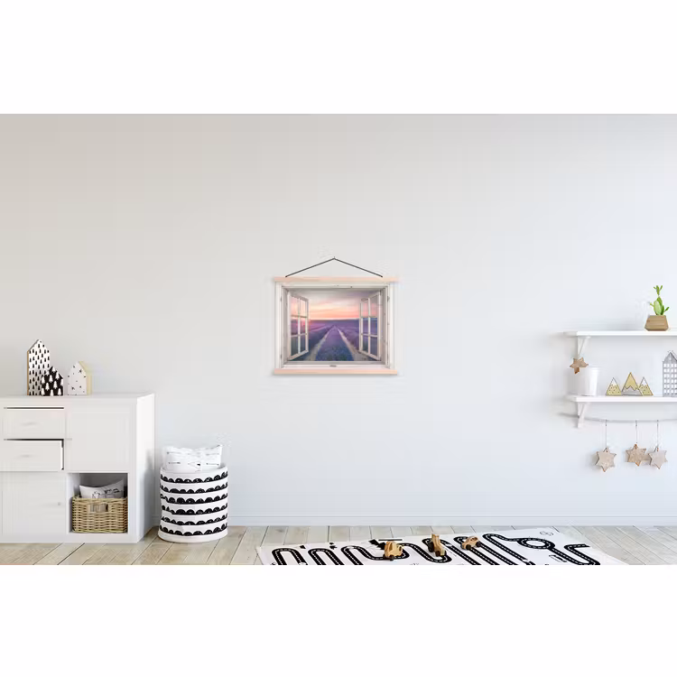 Schoolplaat - Doorkijk - Lavendel - Bloemen - Hout - Zonsondergang - Paars — 3