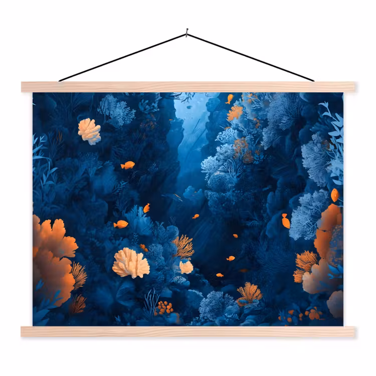 Schoolplaat - Koraalrif - Vissen - Oceaan - Blauw — 1