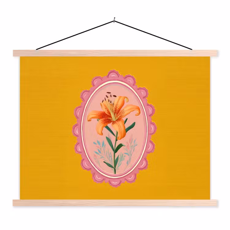 Schoolplaat - Lelie - Oranje - Lijst - Ovaal — 1