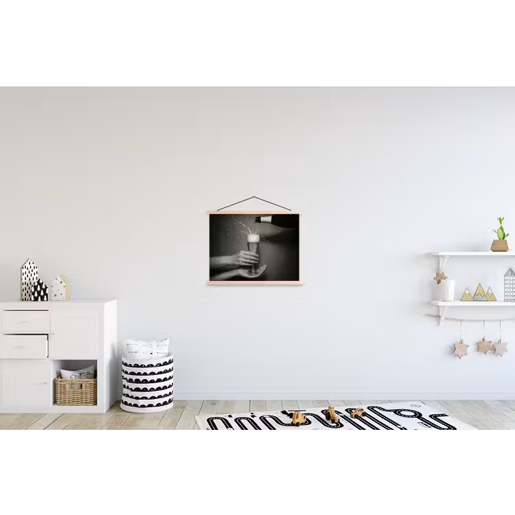 Schoolplaat - Champagnefles - Glas - Minimalistisch - Spetters — 3