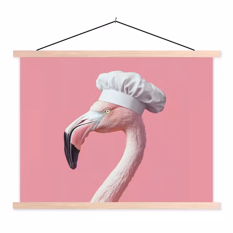 Schoolplaat - Flamingo - Roze - Koksmuts - Vogel — 1