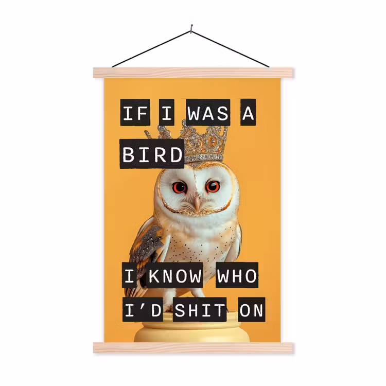 Schoolplaat - Geel - Uil - Vogel - Decoratie — 1