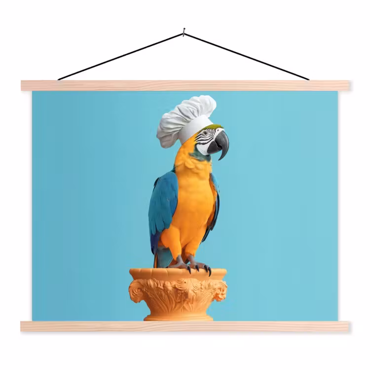 Schoolplaat - Papegaai - Koksmuts - Grappig - Vogel — 1