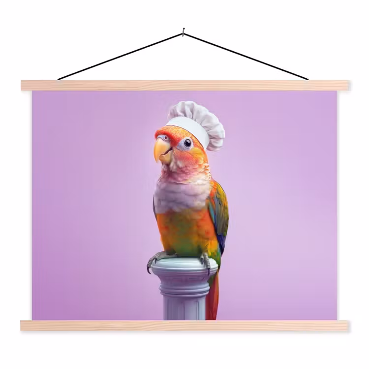Schoolplaat - Papegaai - Koksmuts - Pilaar - Vogel — 1