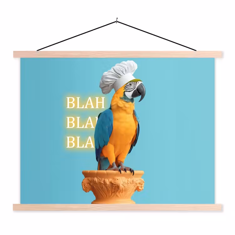 Schoolplaat - Papegaai - Koksmuts - Quote - Neon — 1