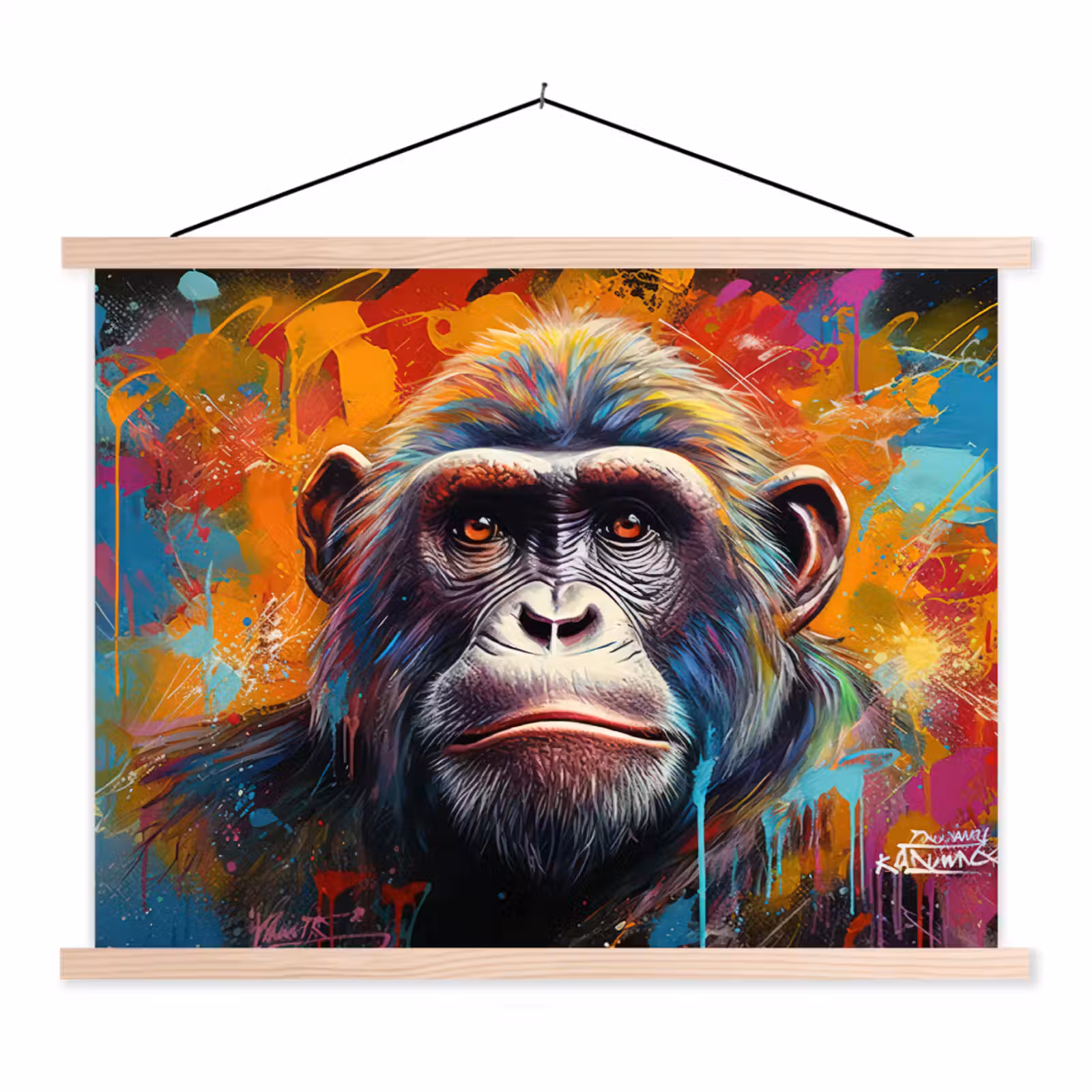 Schoolplaat - Aap - Gorilla - Graffiti - Dieren - Kleuren — 1
