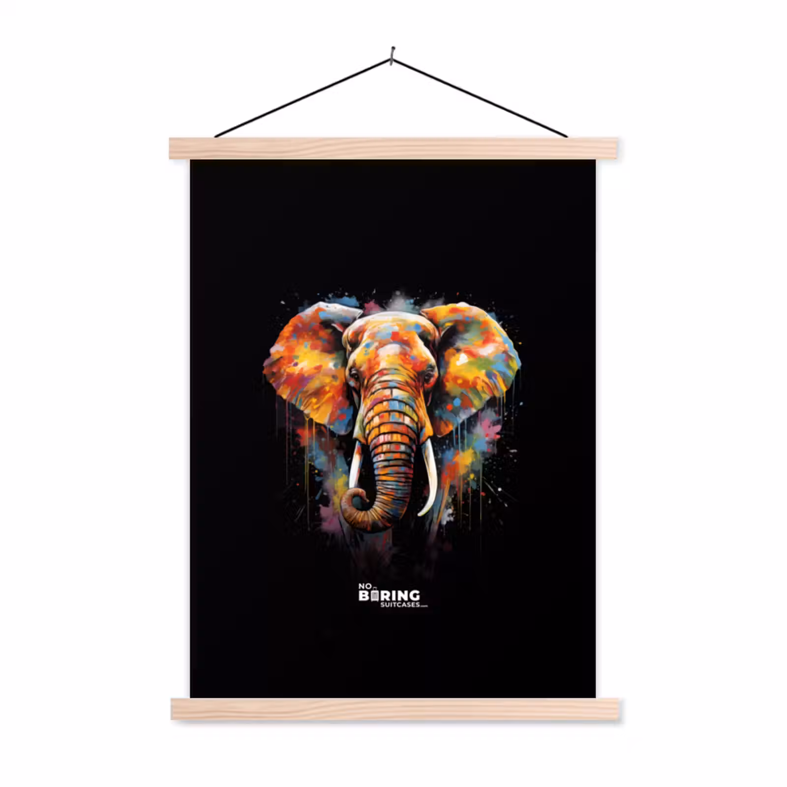 Schoolplaat - Olifant versierd met kleurrijke spetters — 1