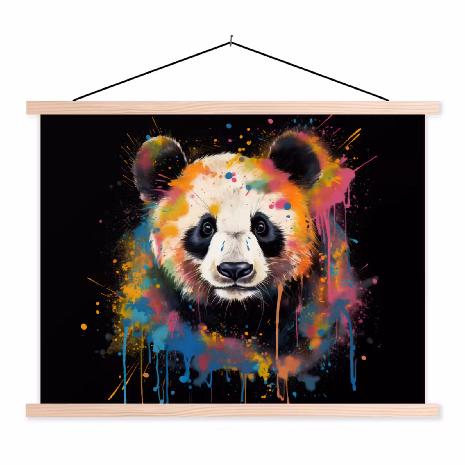 Schoolplaat - Panda - Graffiti - Dieren - Zwart - Kleuren — 1