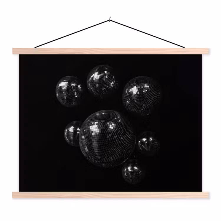 Schoolplaat - Discoballen - Minimalistisch - Zwart — 1